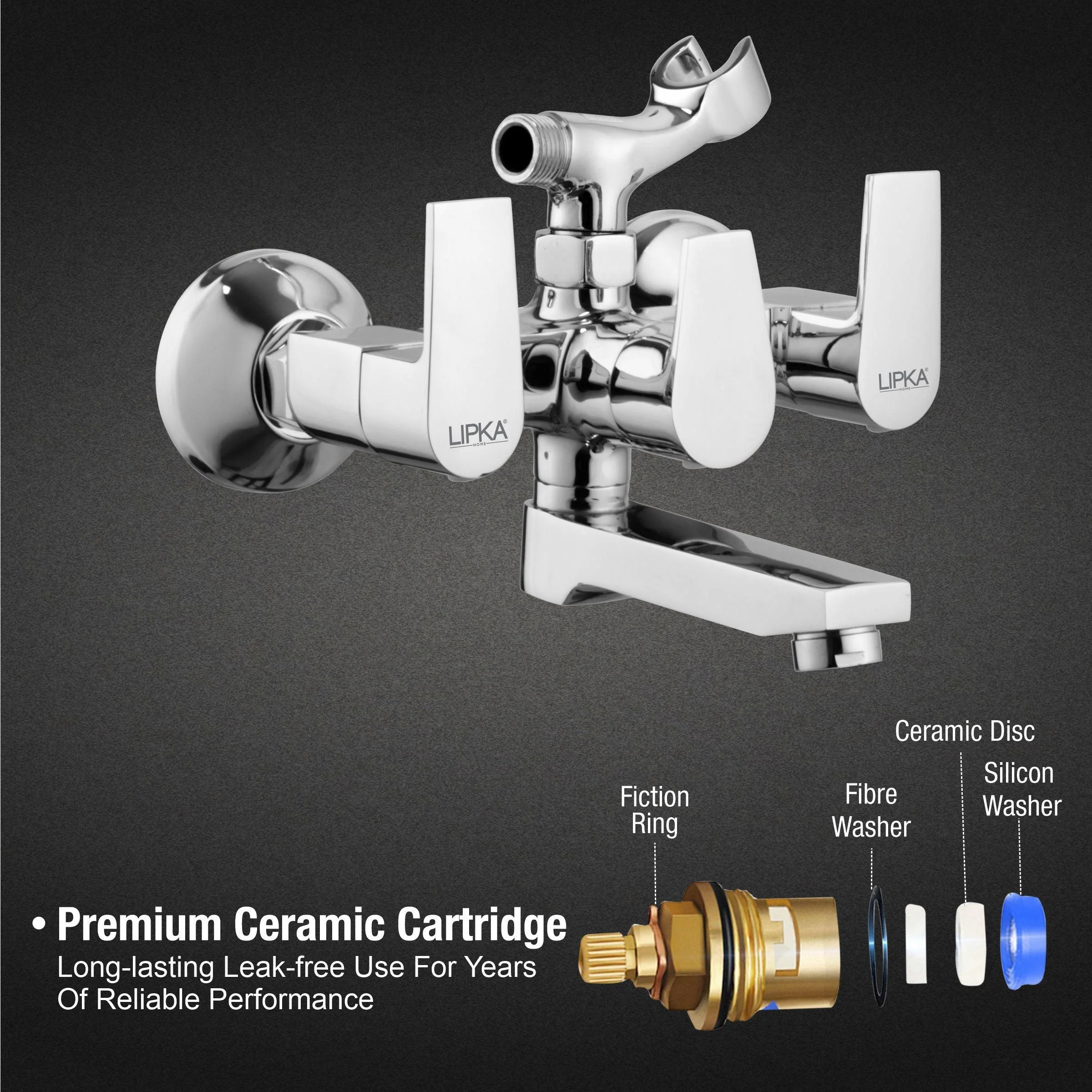 Victory Telephonic Wall Mixer Brass Faucet - LIPKA - Image 3