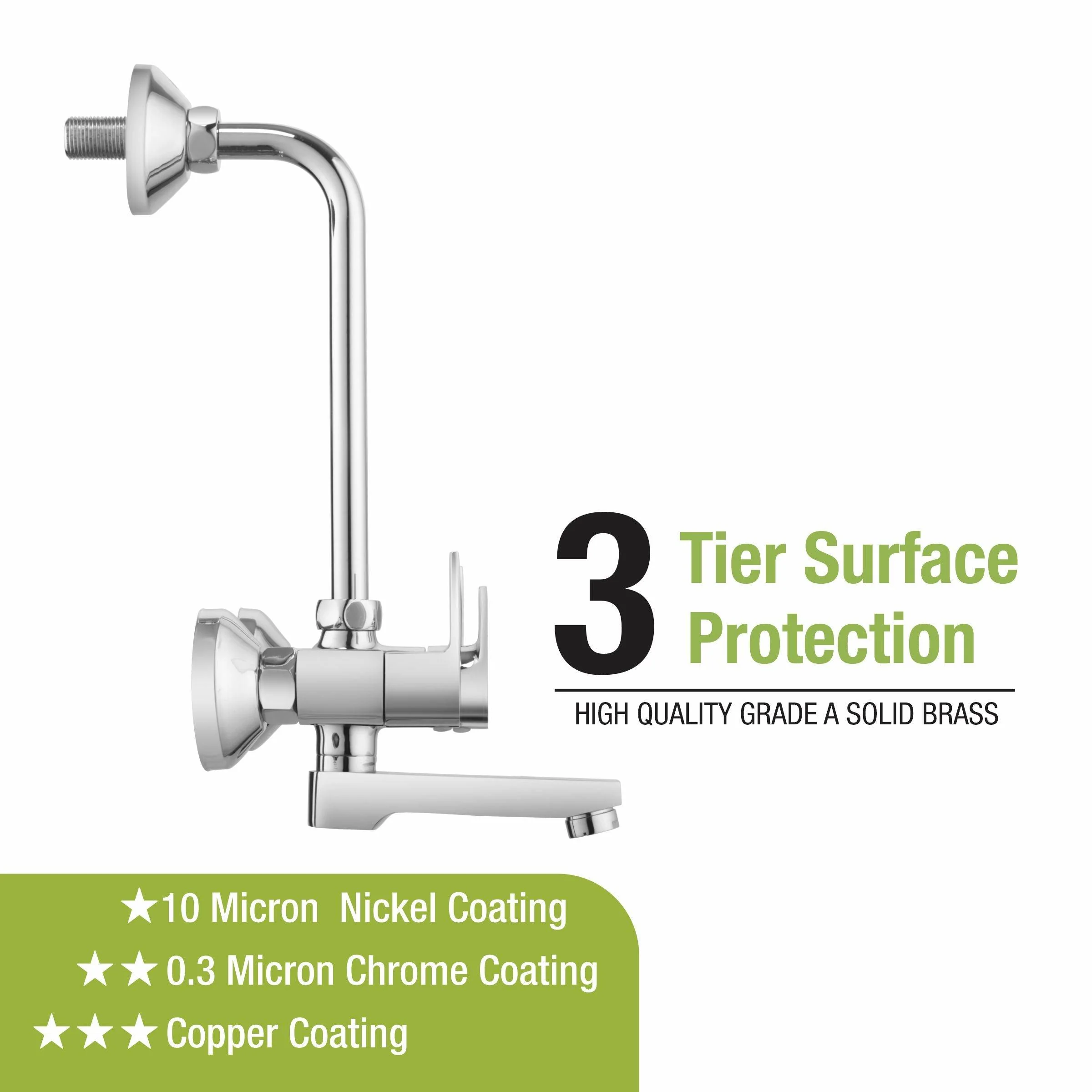 Victory Wall Mixer Brass Faucet with L Bend - LIPKA - Image 4
