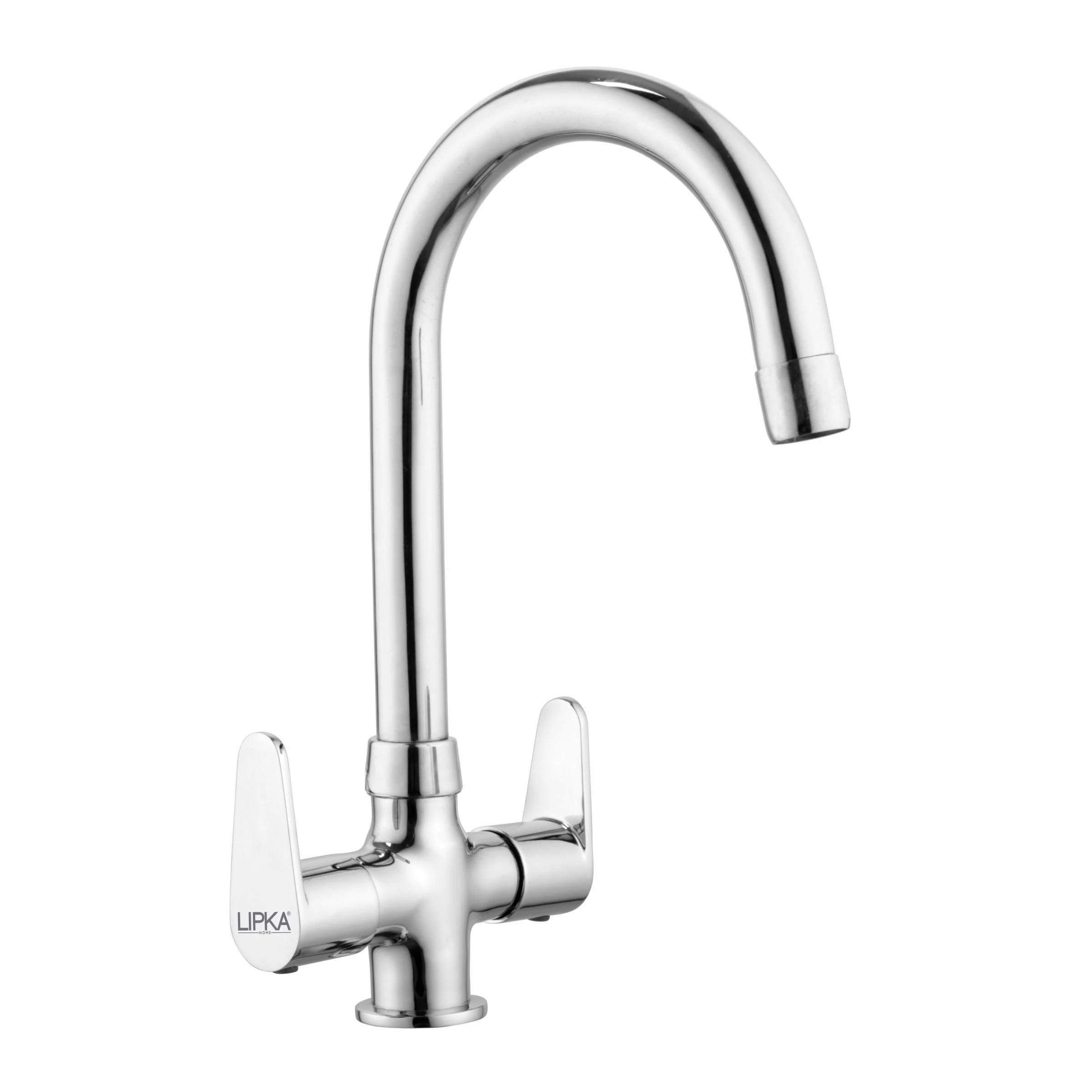 Virgo Centre Hole Basin Mixer Brass Faucet with Round Swivel Spout (15 Inches) - LIPKA