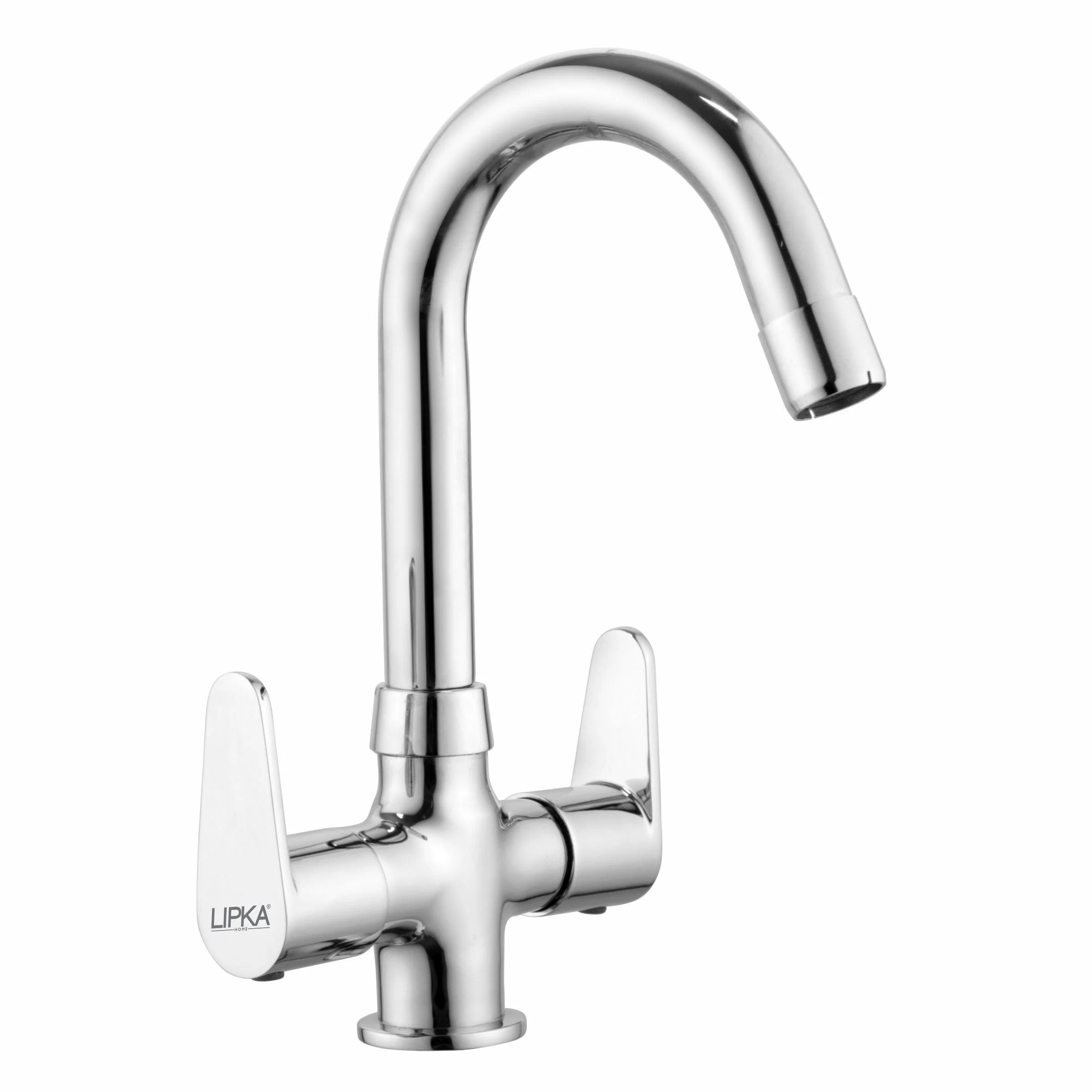 Virgo Centre Hole Basin Mixer Brass Faucet with Round Swivel Spout (12 Inches) - LIPKA
