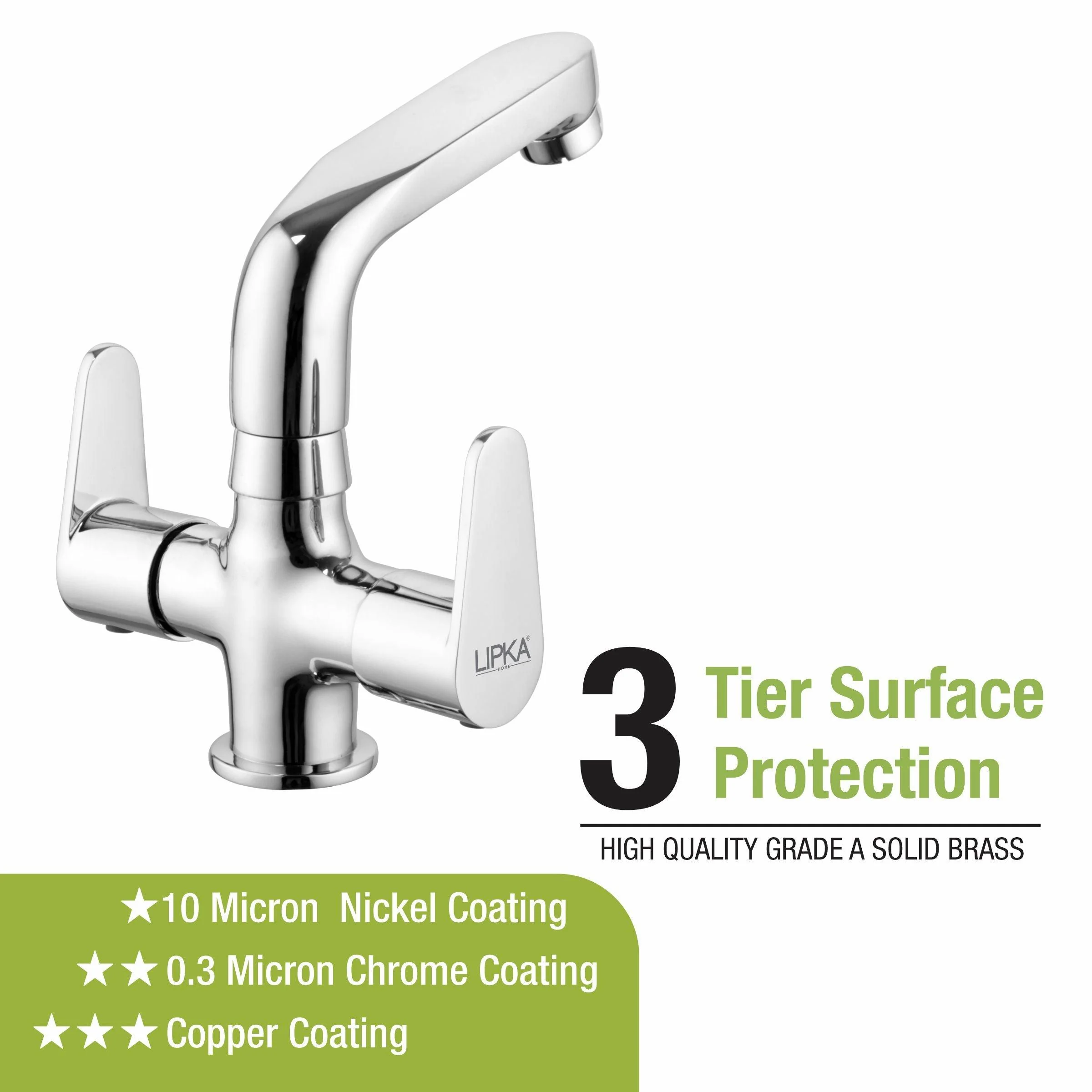 Virgo Centre Hole Basin Mixer with Swivel Spout Faucet - LIPKA - Image 4