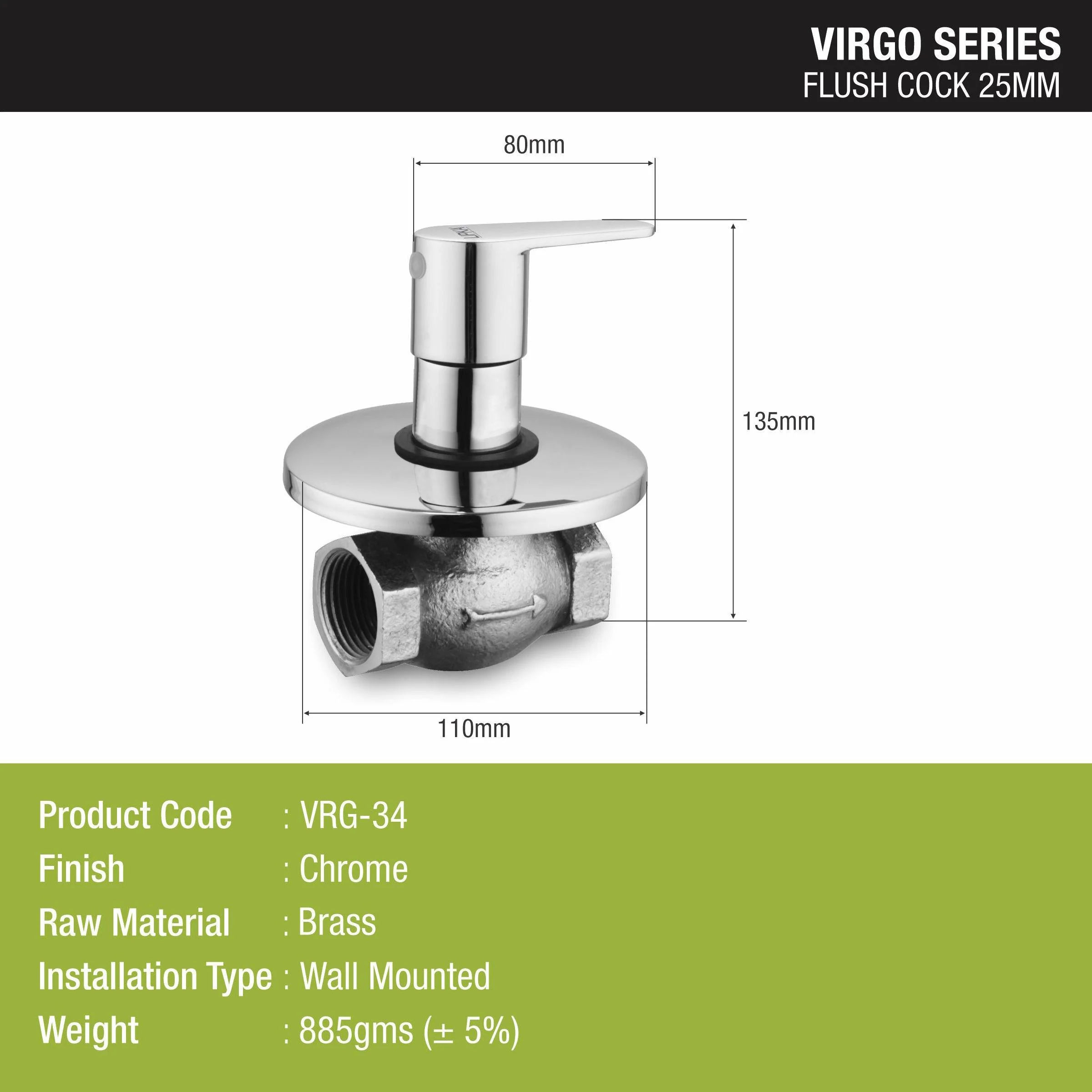 Virgo Flush Cock 25mm Brass Faucet - LIPKA - Image 2