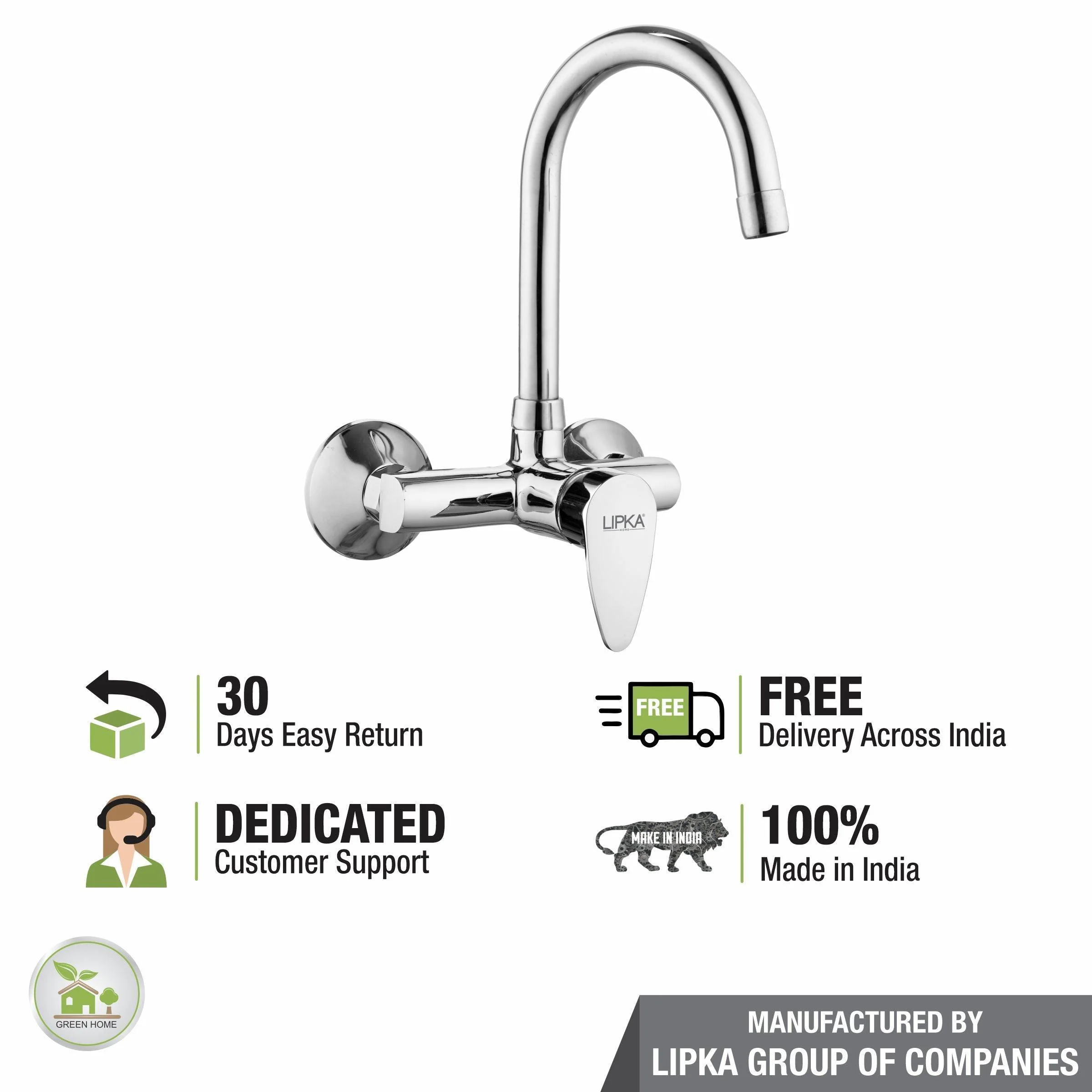 Virgo Single Lever Sink Mixer with Swivel Spout (15 Inches) - LIPKA - Image 5