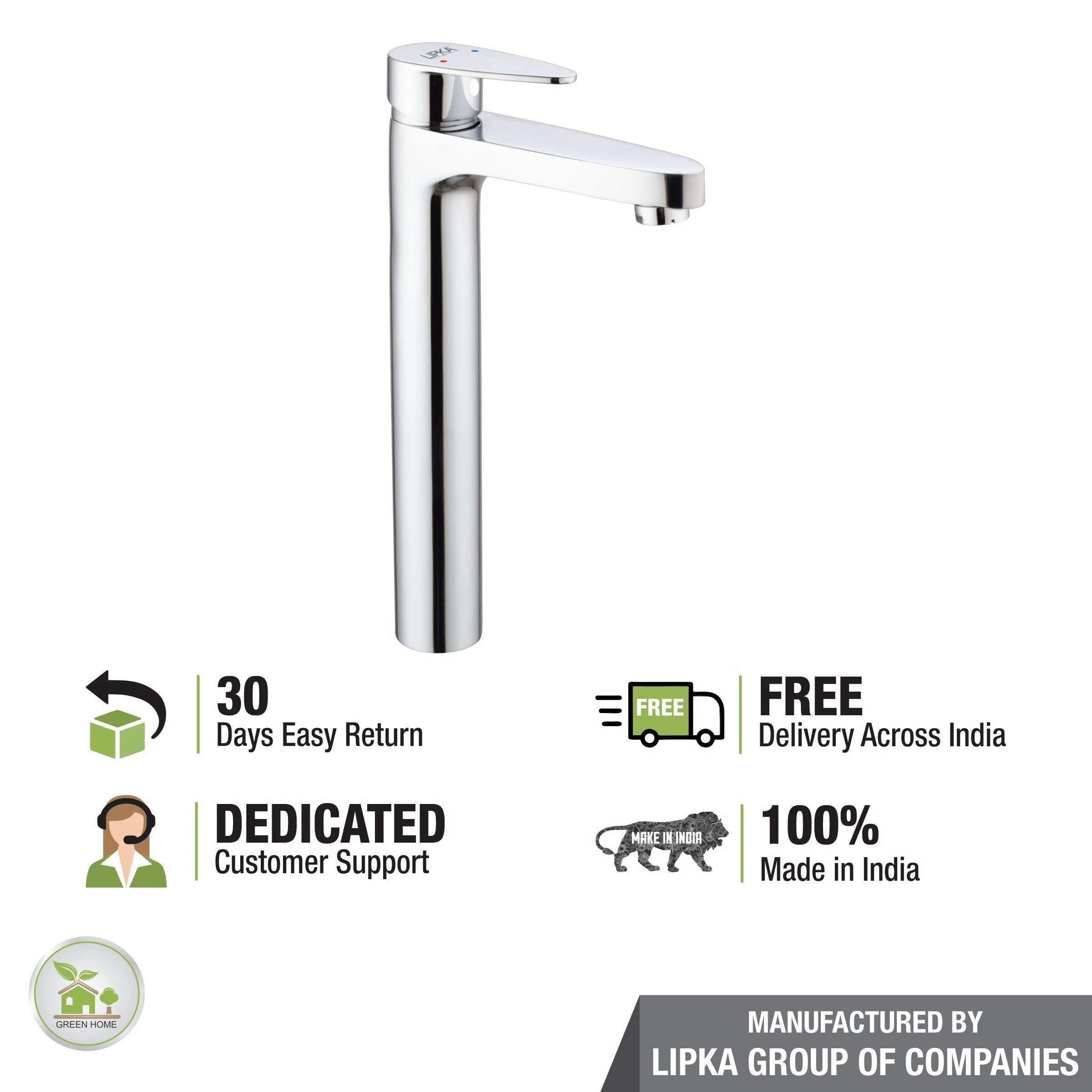 Virgo Single Lever Tall Body Basin Mixer Faucet - LIPKA - Image 6