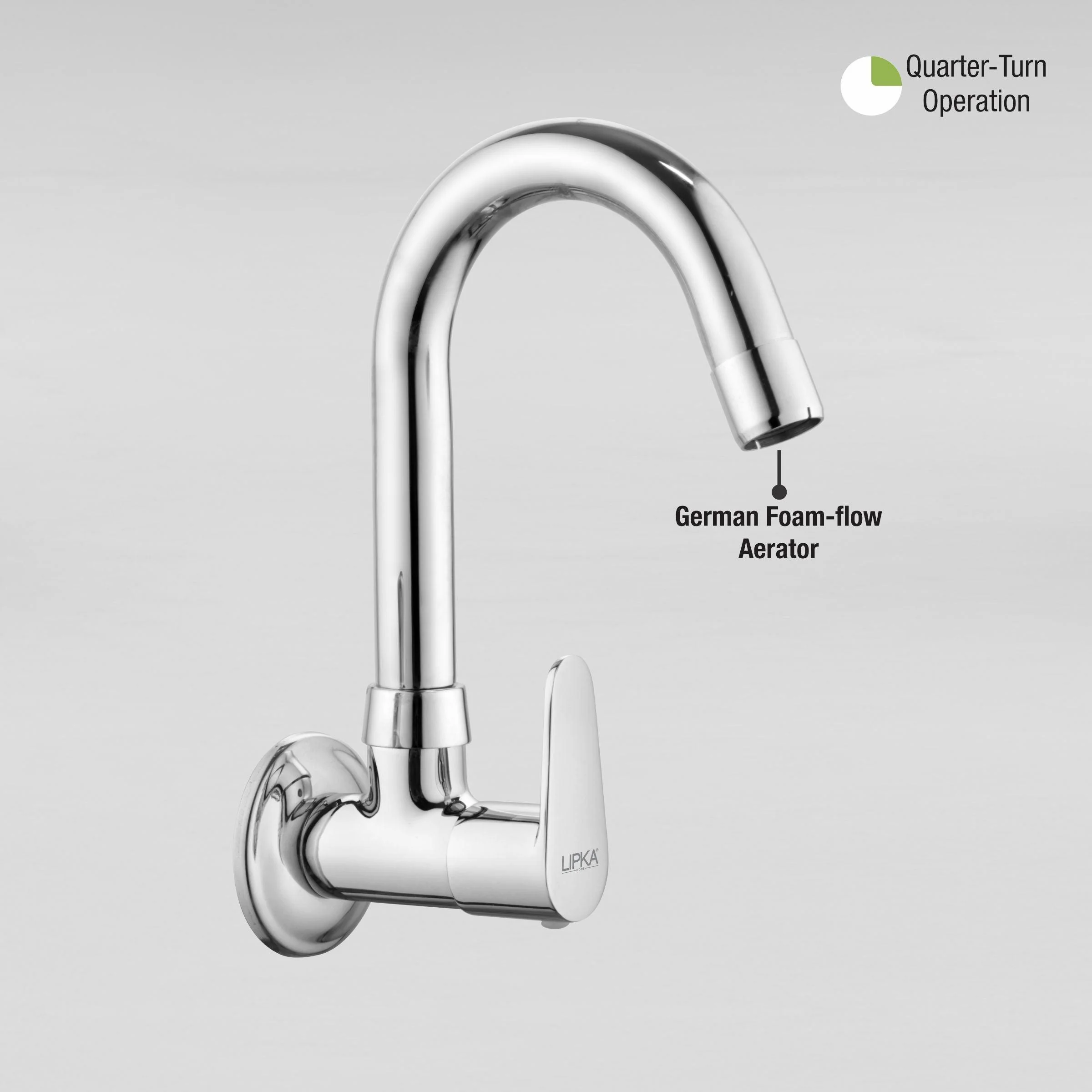 Virgo Sink Tap Brass Faucet with Round Swivel Spout (12 Inches) - LIPKA - Image 5