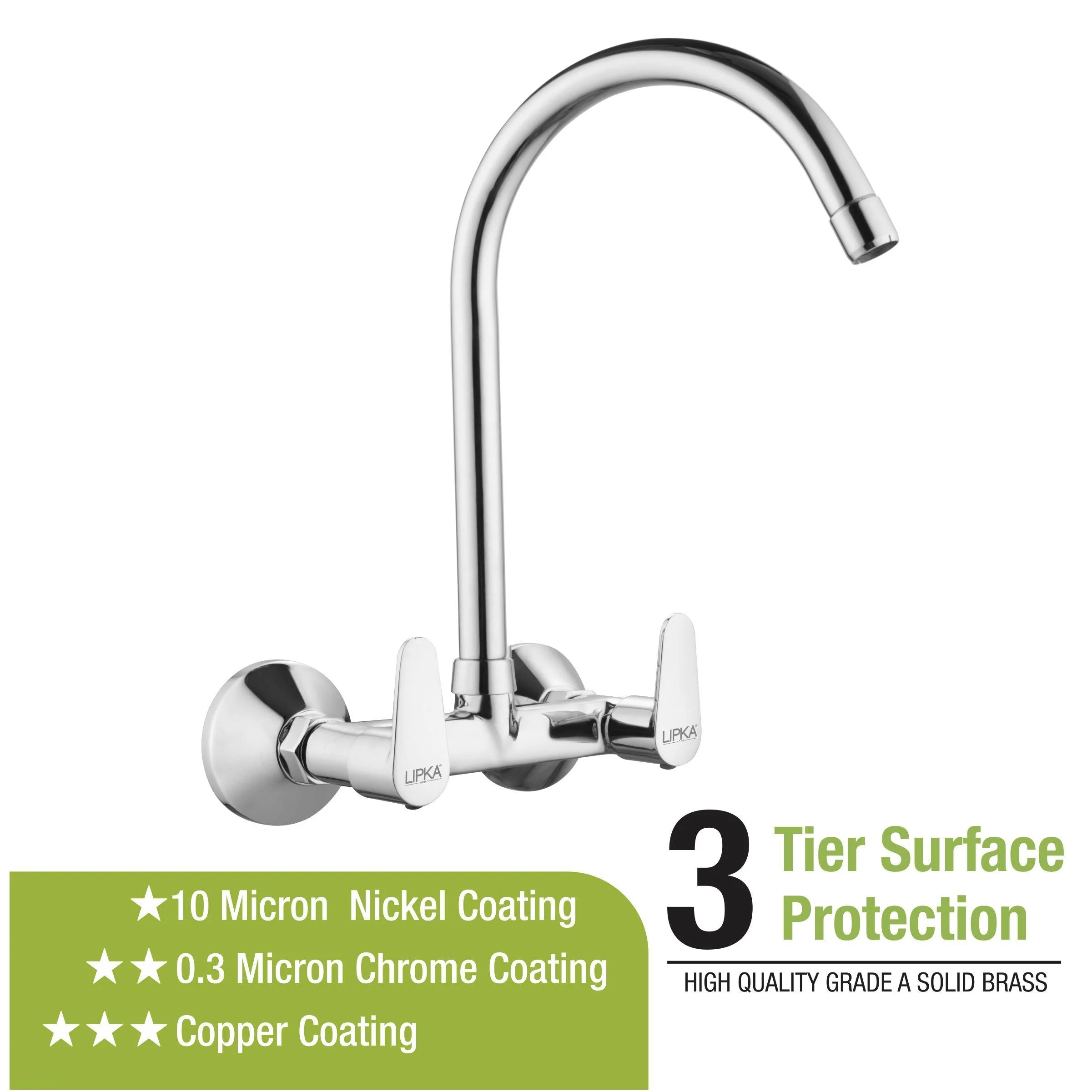 Virgo Sink Mixer Brass Faucet with Round Swivel Spout (20 Inches) - LIPKA - Image 4