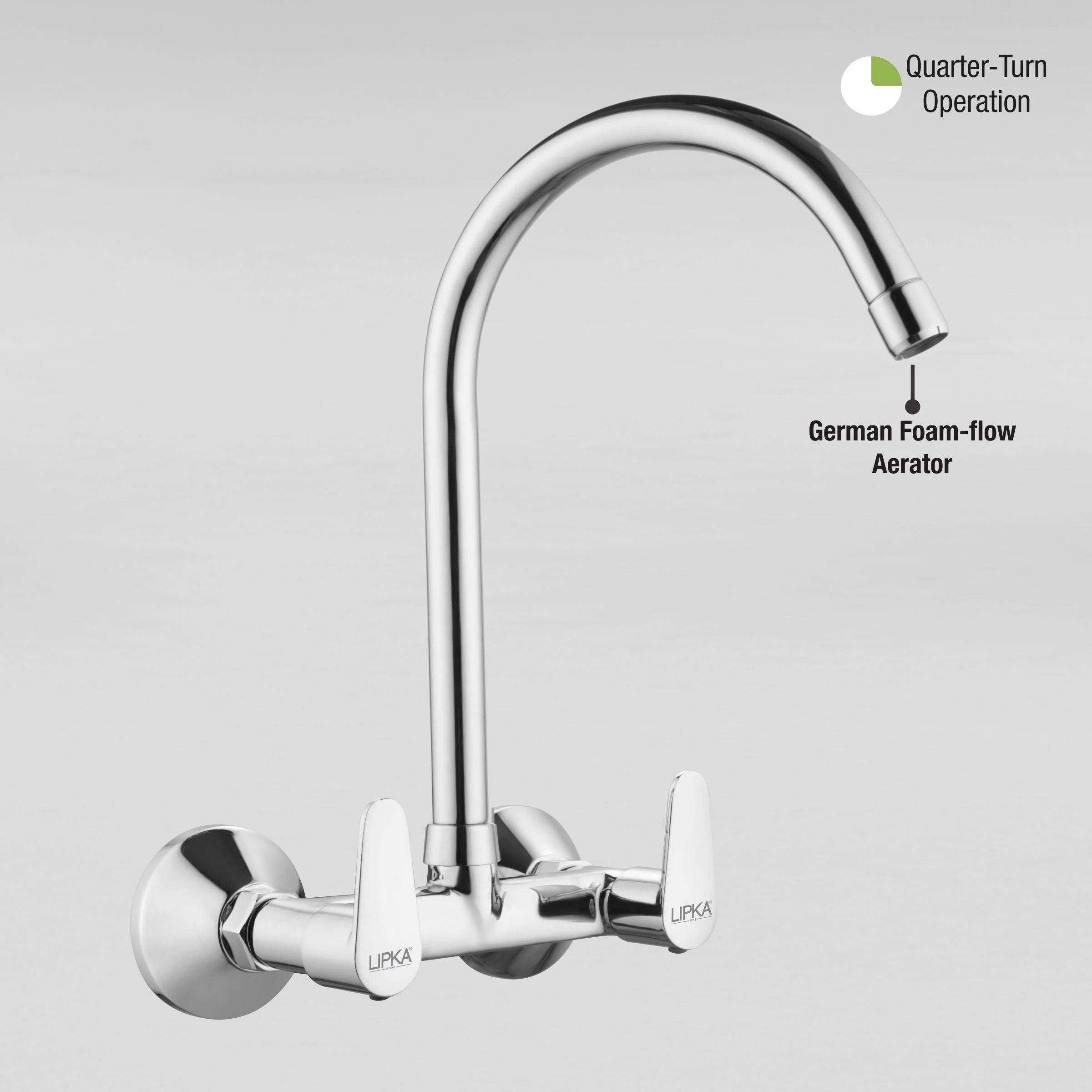 Virgo Sink Mixer Brass Faucet with Round Swivel Spout (20 Inches) - LIPKA - Image 5