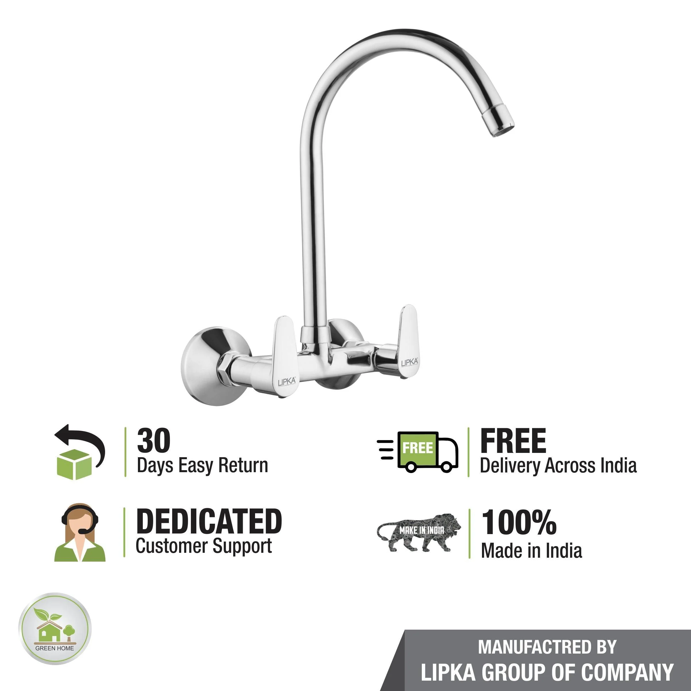 Virgo Sink Mixer Brass Faucet with Round Swivel Spout (20 Inches) - LIPKA - Image 6