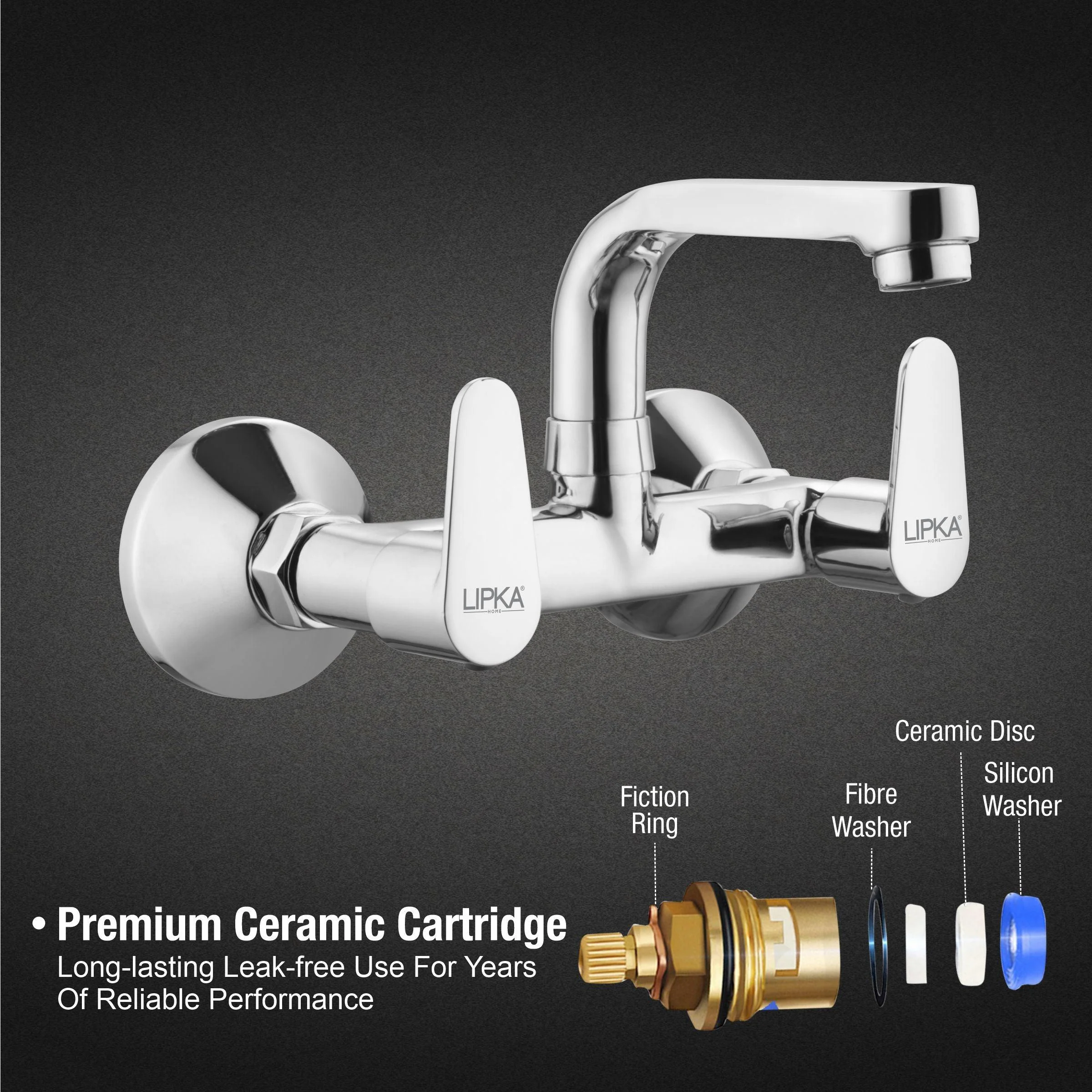 Virgo Sink Mixer Brass Faucet with Swivel Spout Faucet - LIPKA - Image 3