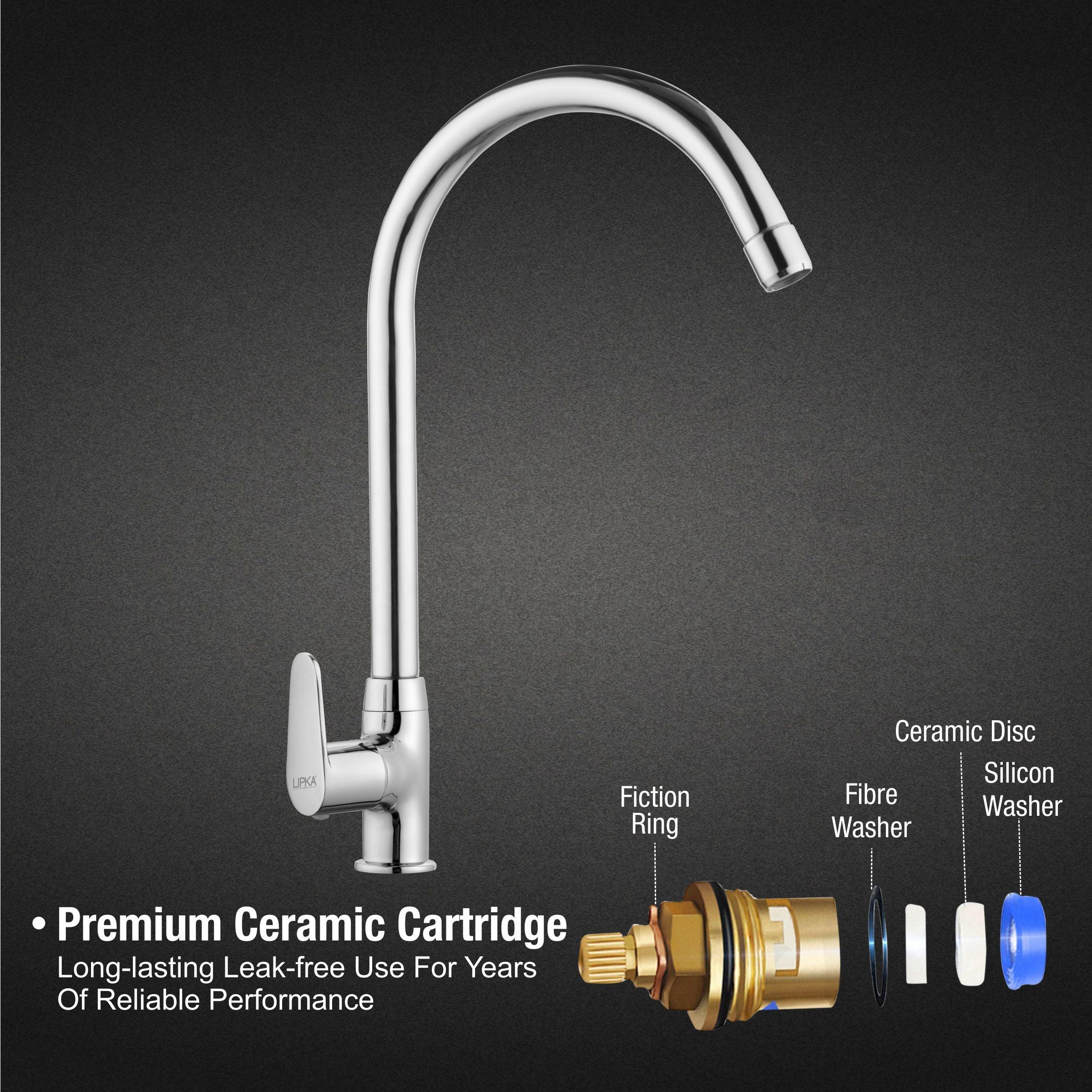 Virgo Swan Neck with Large (20 Inches) Round Swivel Spout Faucet - LIPKA - Image 3