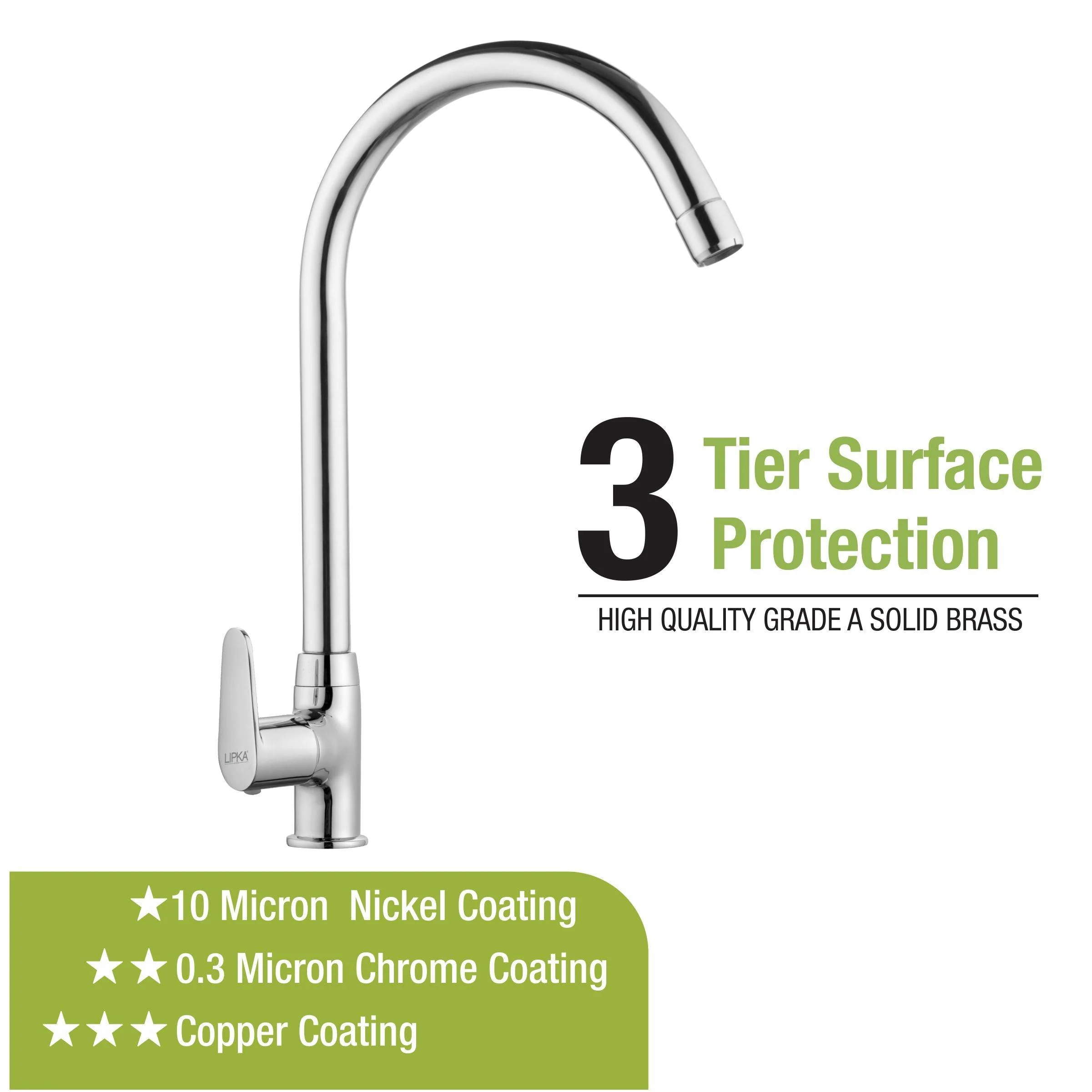 Virgo Swan Neck with Large (20 Inches) Round Swivel Spout Faucet - LIPKA - Image 4