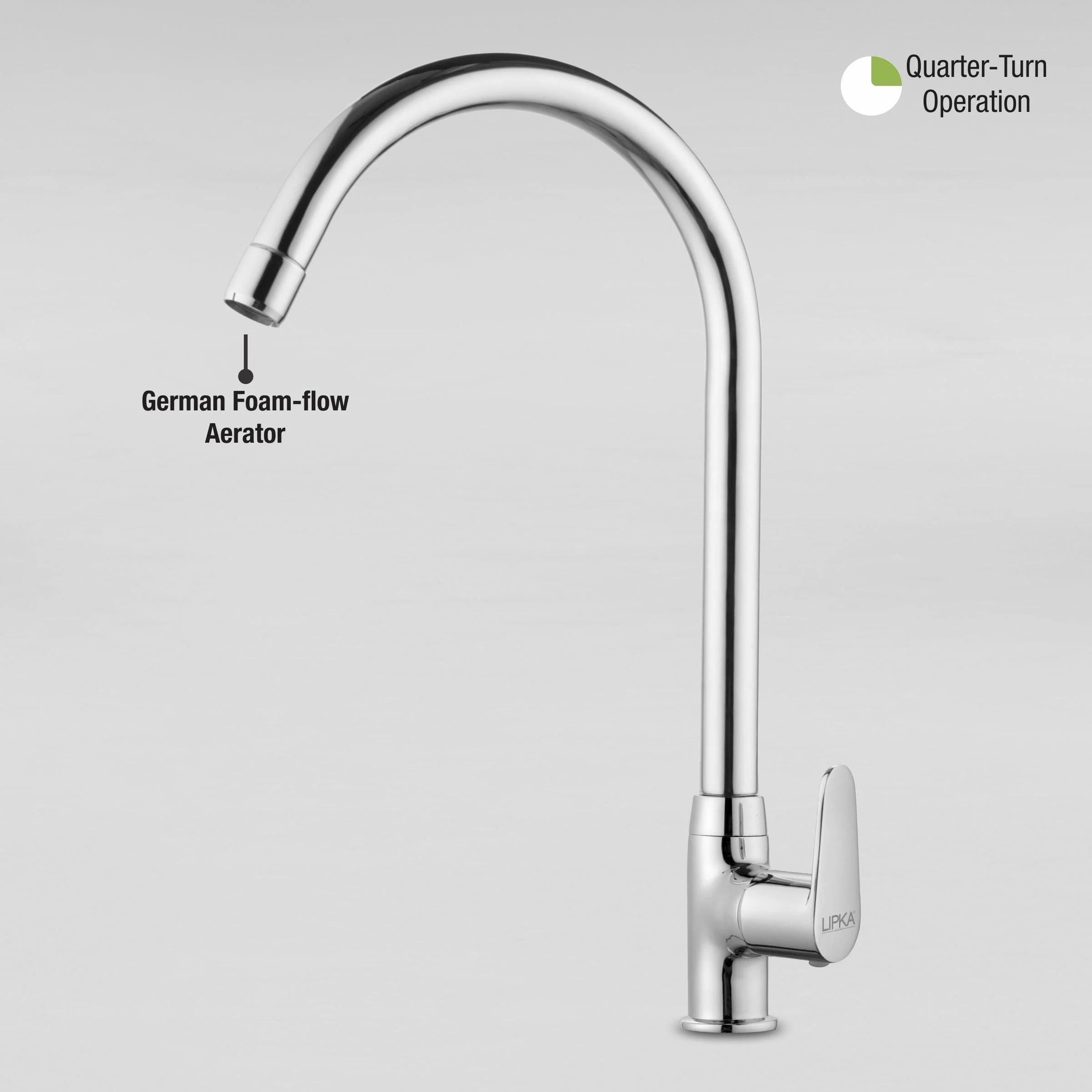 Virgo Swan Neck with Large (20 Inches) Round Swivel Spout Faucet - LIPKA - Image 5