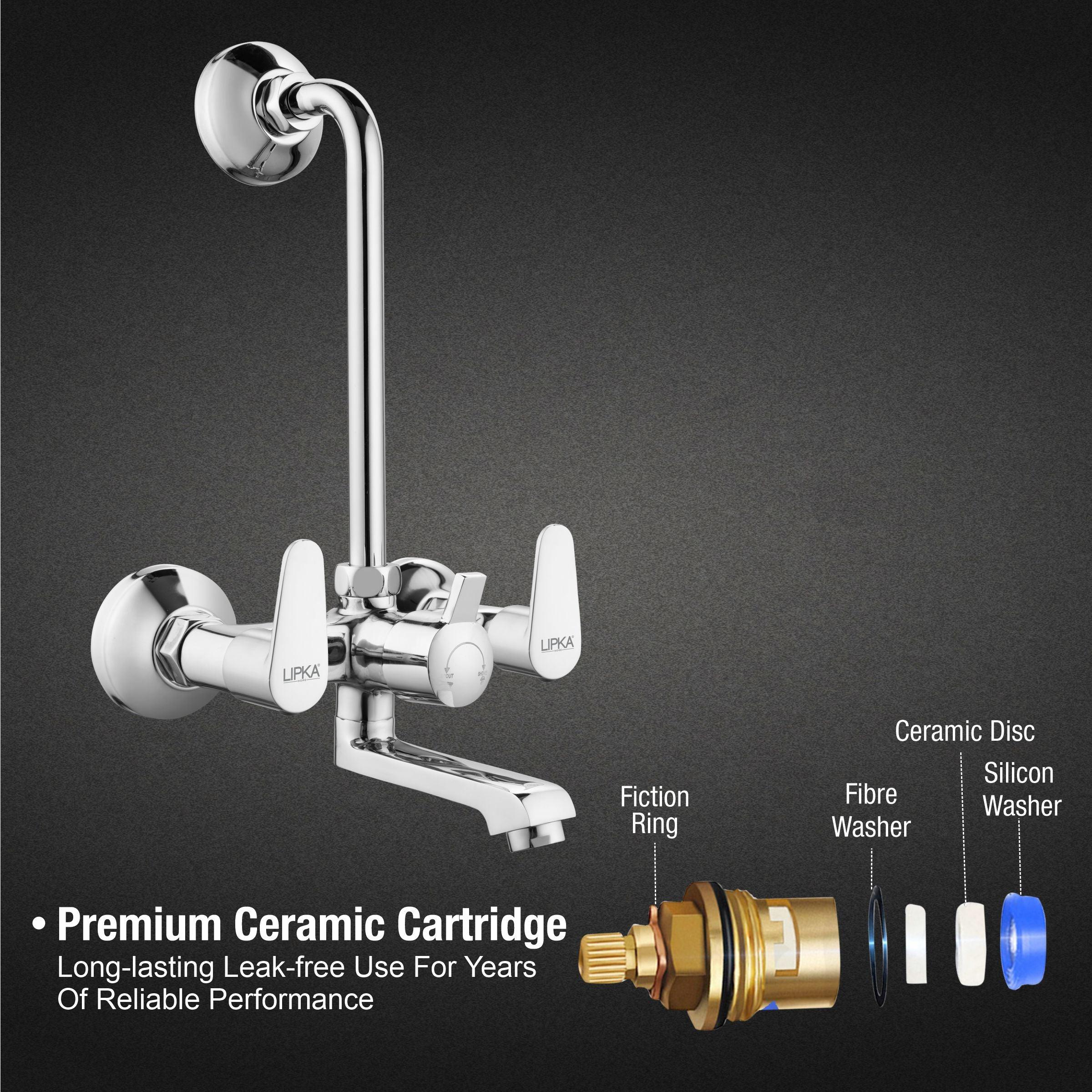 Virgo Wall Mixer Brass Faucet with L Bend - LIPKA - Image 3