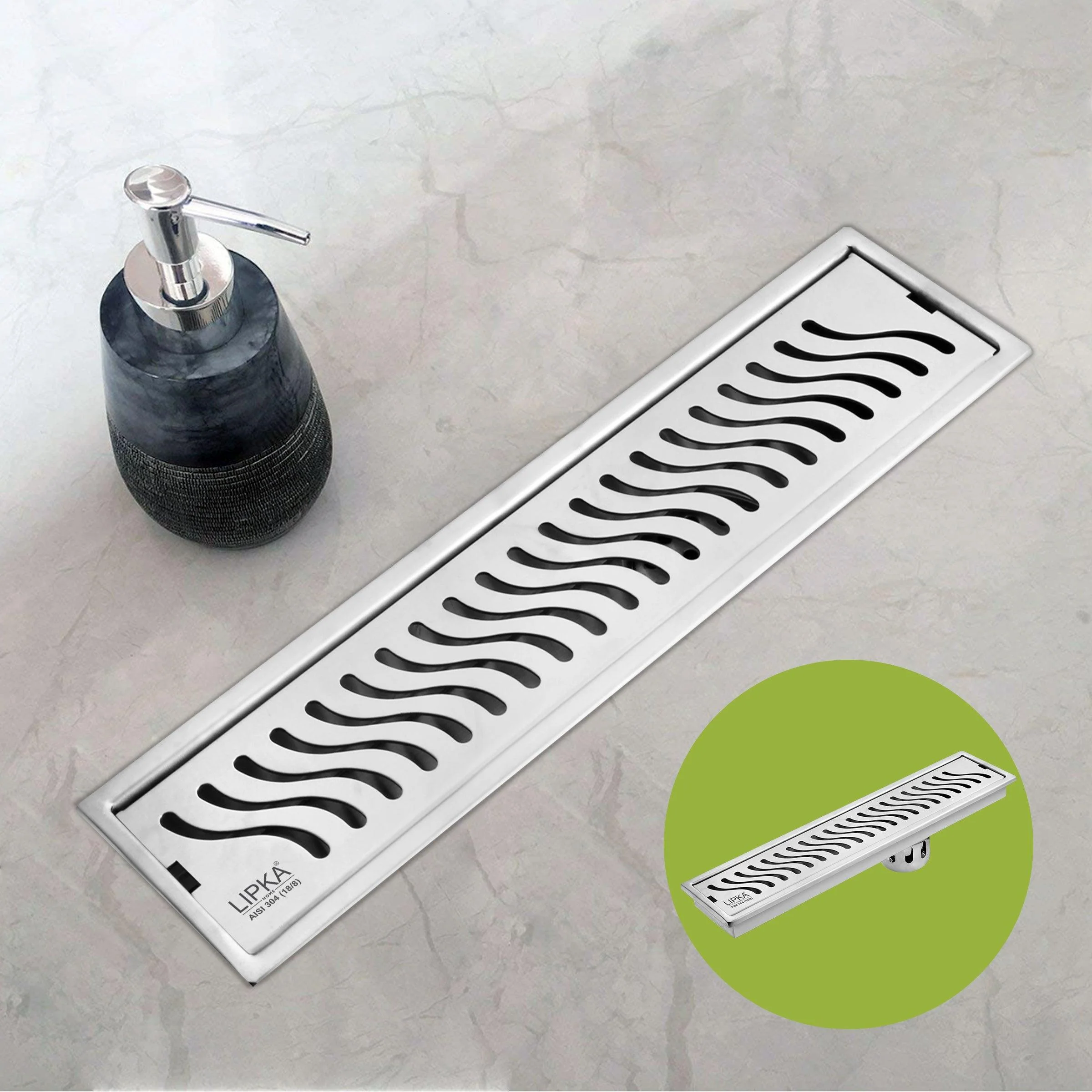 Wave Shower Drain Channel (32 x 4 Inches) - LIPKA - Image 6