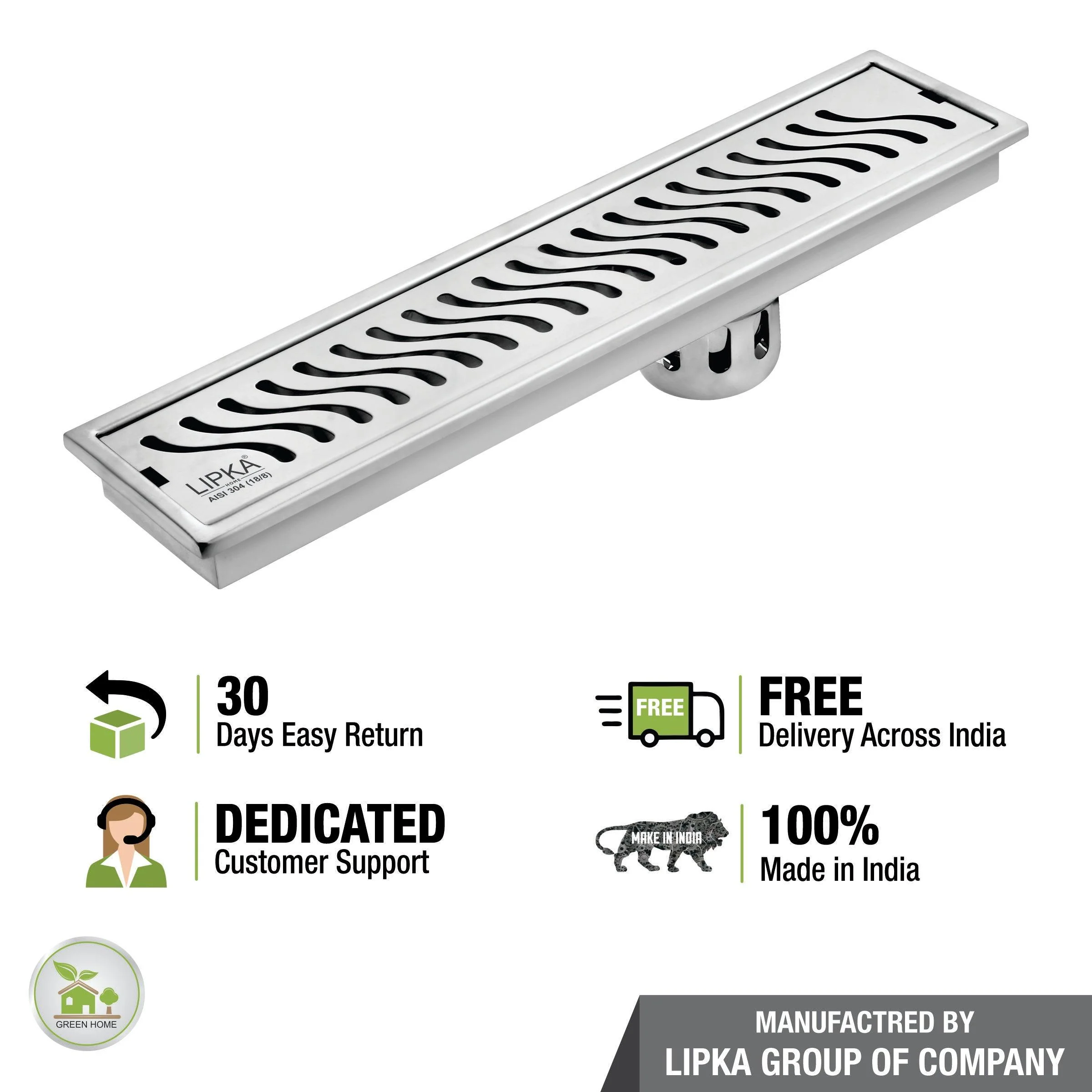 Wave Shower Drain Channel (48 x 4 Inches) - LIPKA - Image 7