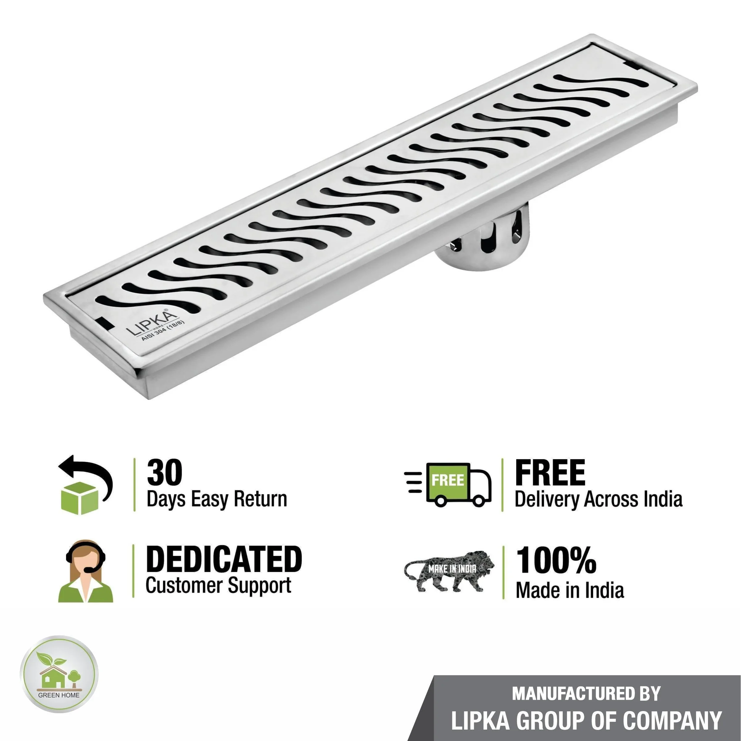 Wave Shower Drain Channel (32 x 4 Inches) - LIPKA - Image 7