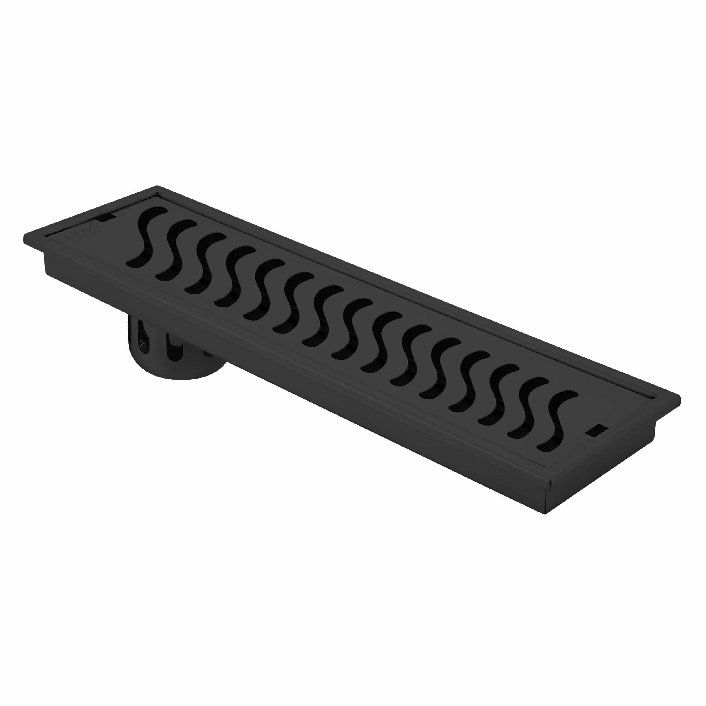 Wave Shower Drain Channel - Black (36 x 5 Inches) - LIPKA