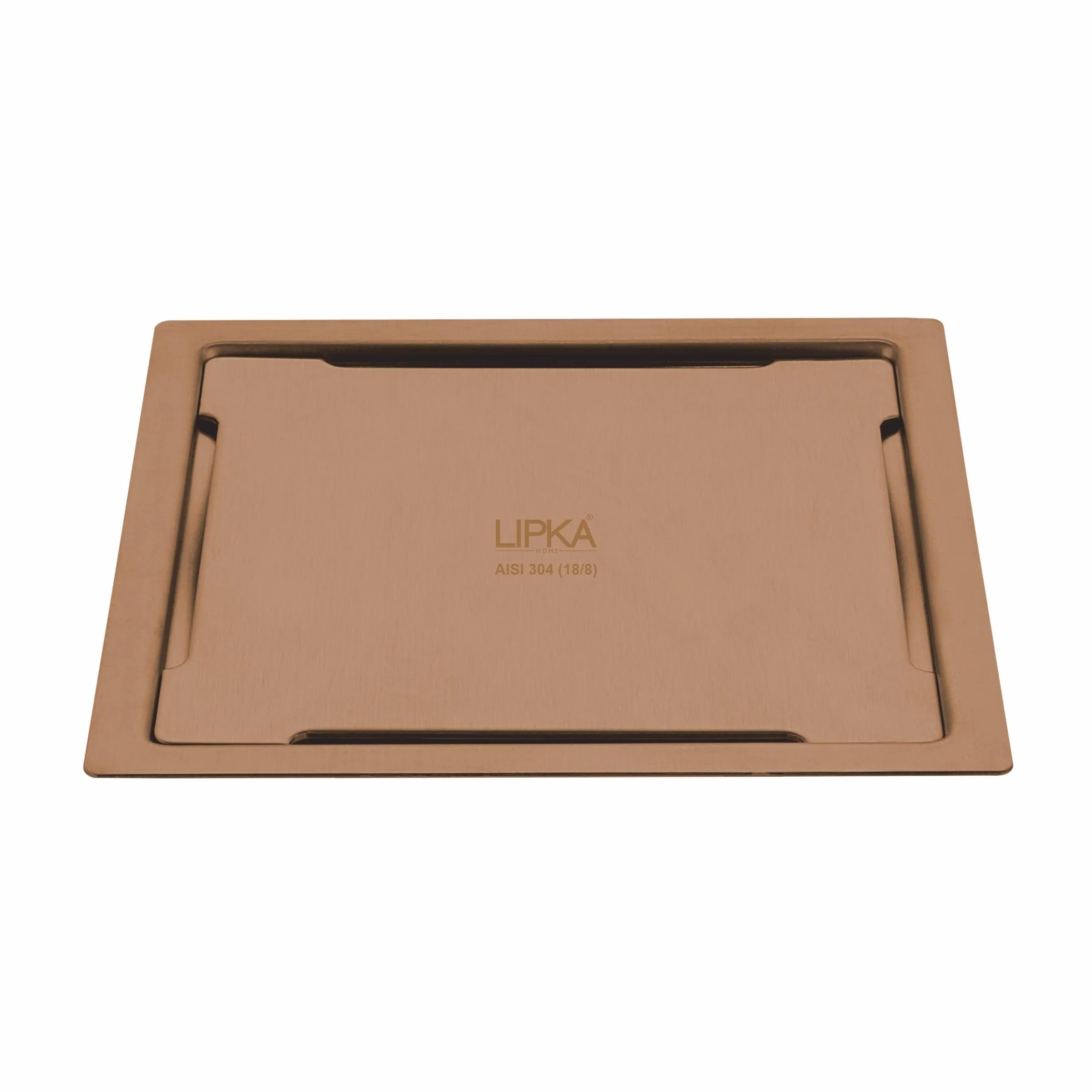 Yellow Exclusive Square Flat Cut Floor Drain in Antique Copper PVD Coating (5 x 5 Inches) - LIPKA