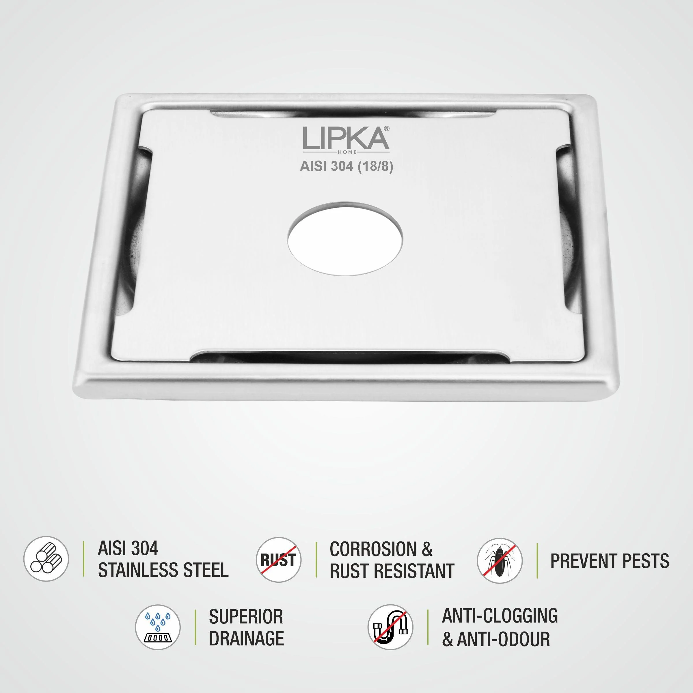 Yellow Exclusive Square Floor Drain (6 x 6 Inches) with Hole - LIPKA - Image 3