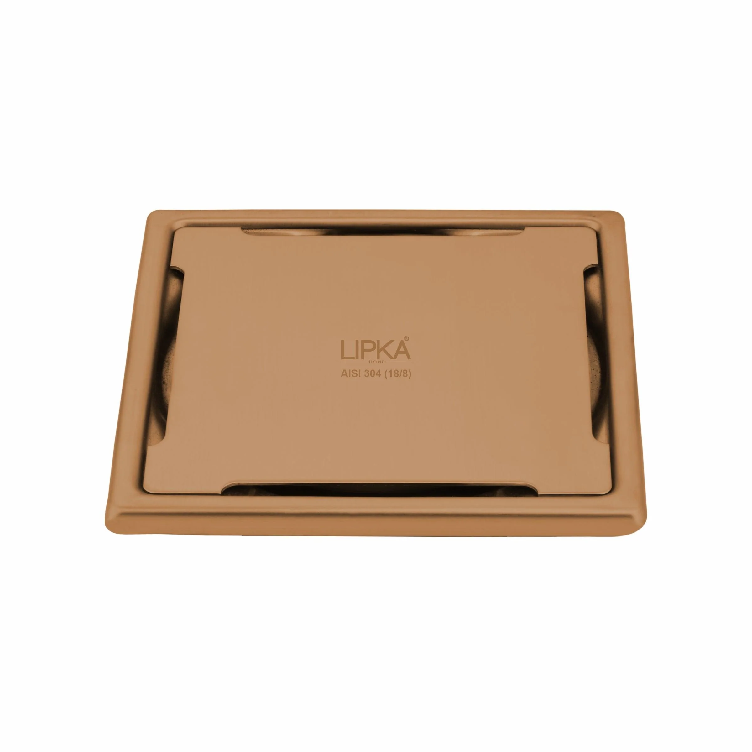 Yellow Exclusive Square Floor Drain in Antique Copper PVD Coating (5 x 5 Inches) - LIPKA